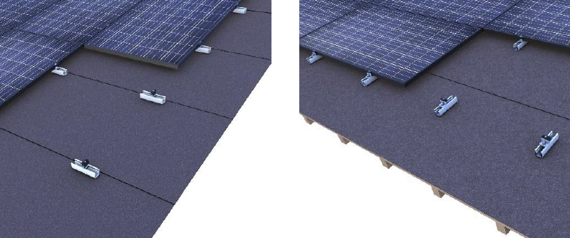 Monteringsvejledning af, hvordan solcellepaneler monteres på bitumentag med Novategra montagesystemer