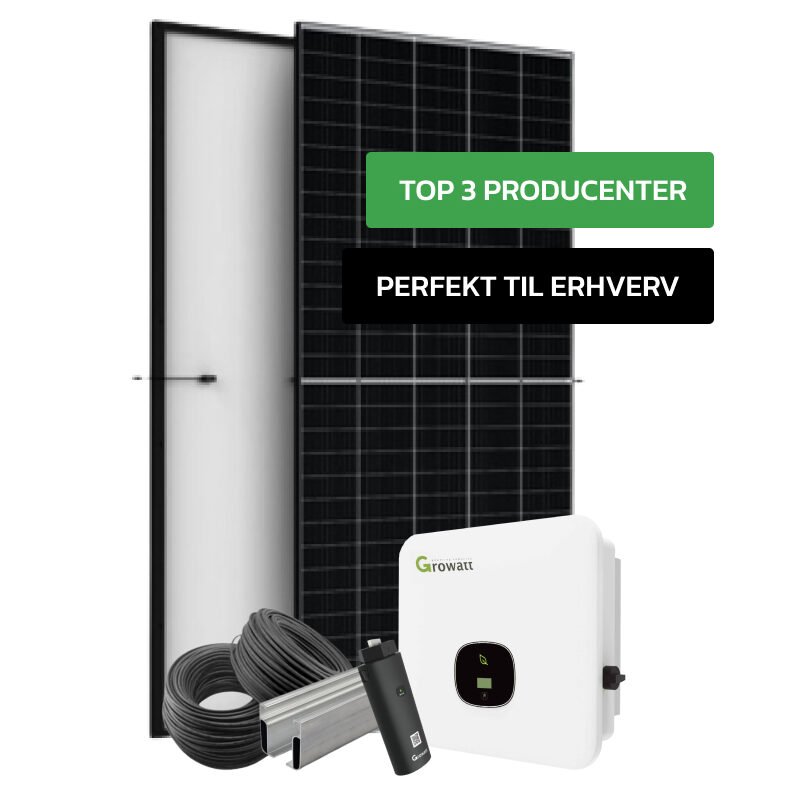 Komplet 20,2 kWp Growatt solcelleanlæg til alle tagtyper