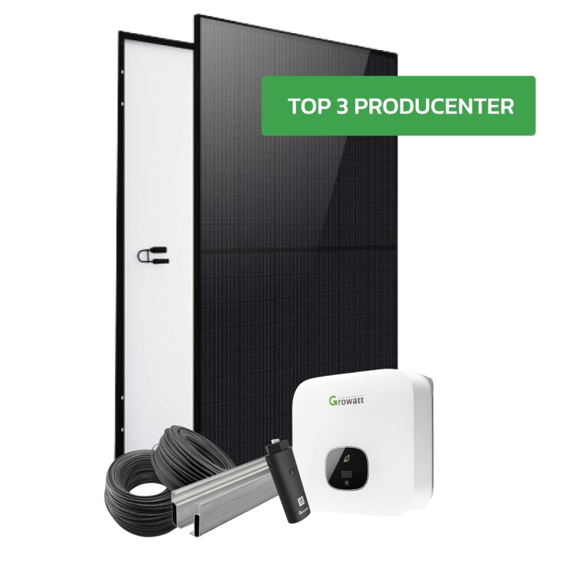 Komplet 1,6 kWp Growatt solcelleanlæg til alle tagtyper