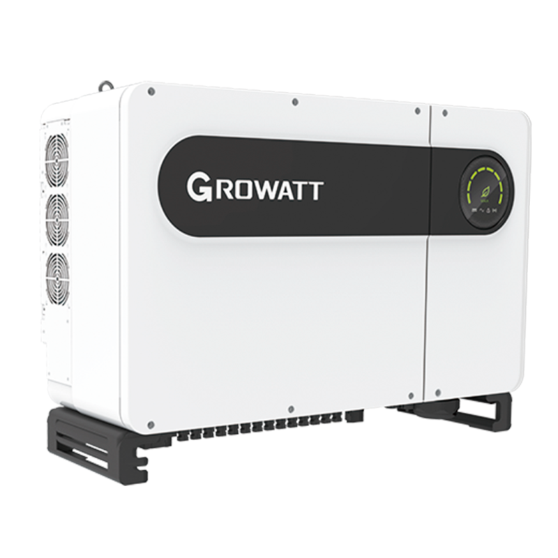 En Growatt Max 50KTL3 LV inverter, der bruges til at omdanne jævnstrøm fra solcellerne til vekselstrøm, og hermed skaber grøn energi til hjemmet