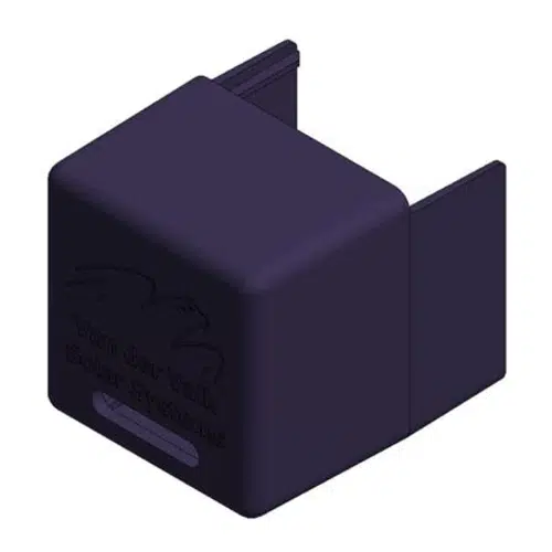 En sort endekappeprofil i kunststrof fra Van der Valk, der monteres på enden af aluminiums profilen, så skinnen blive mindre synlig