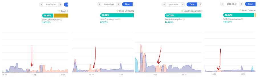 Et diagram over self check hos en hybrid inverter